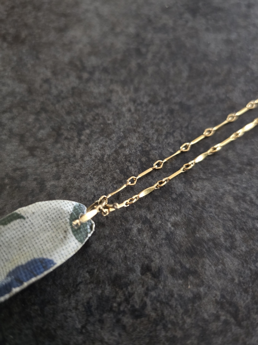 Floral Pendant Long Necklace in Blue and Green - Picture 11 of 13